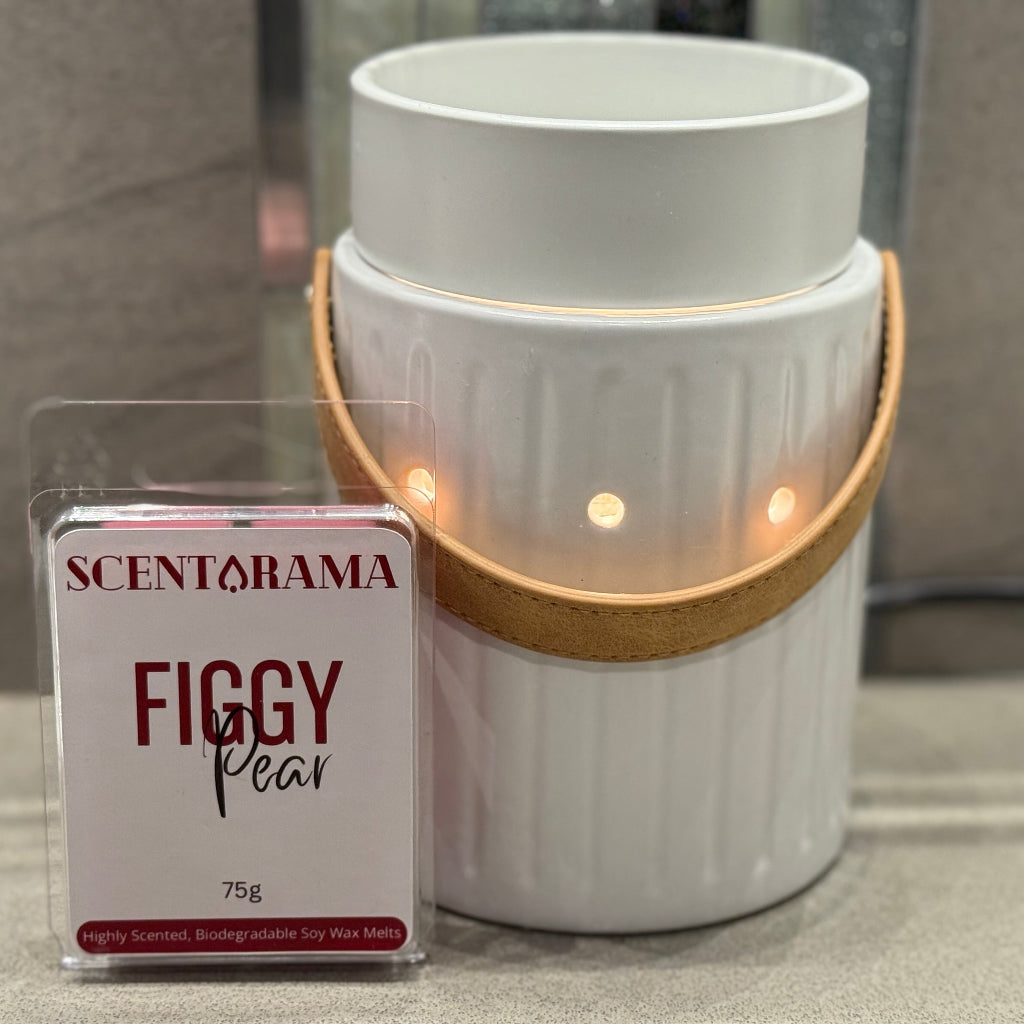 Figgy Pear Clamshell Wax Melt with Leather Handle Wax Melt Warmer Photo