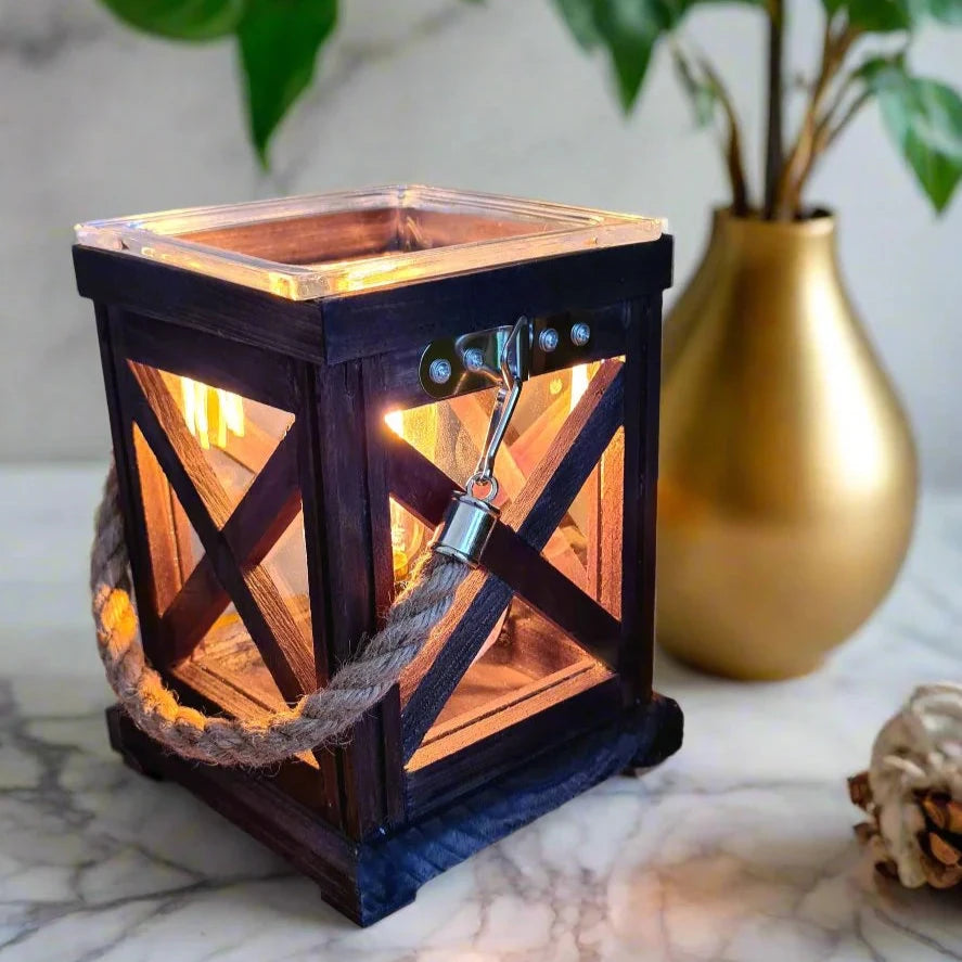 Walnut & Rope Vintage Bulb Illumination Wax Warmer