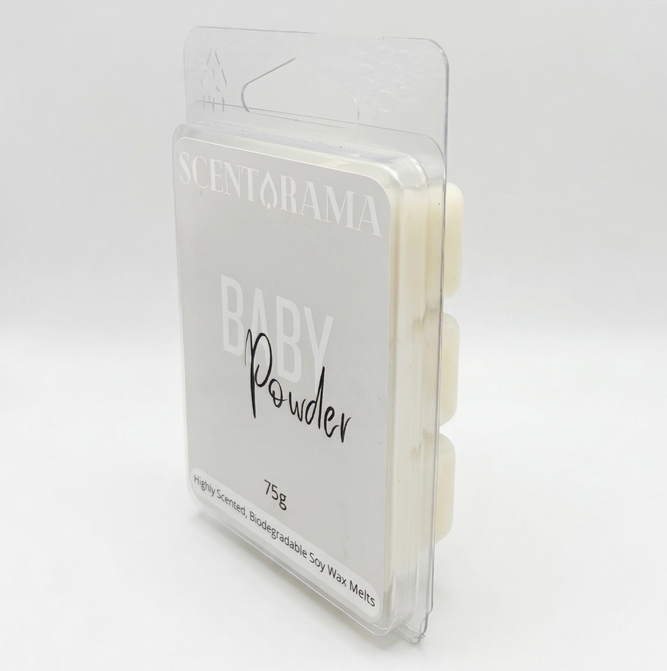 Scentarama Baby powder Wax melts on a white background