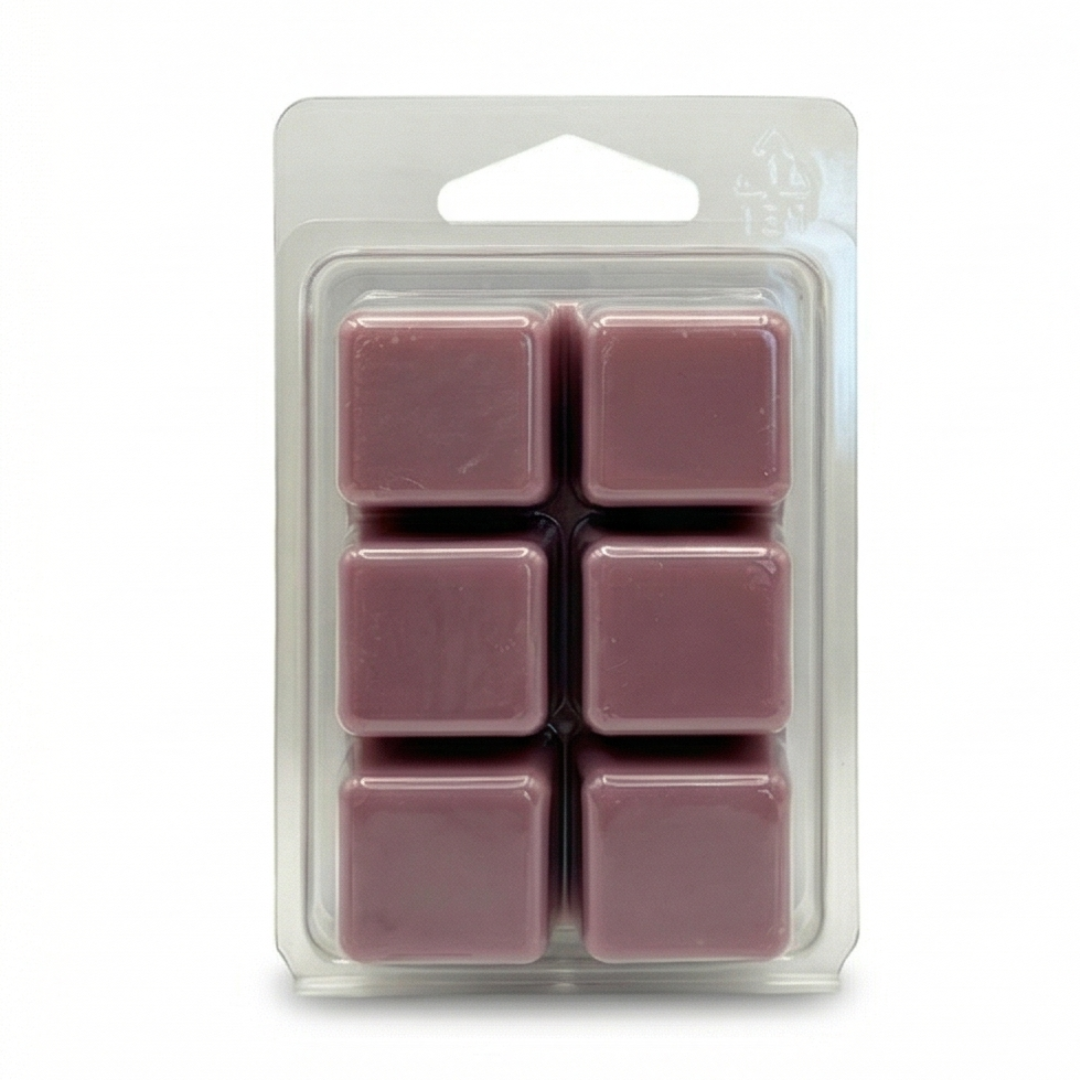 Pack of six Scentarama soy wax melts in square wax melts in a clear plastic packaging on a white background