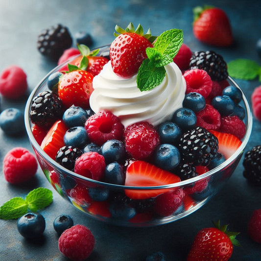 Bowl of Berries to depict scent of Berry Sweet Soy Wax Melts