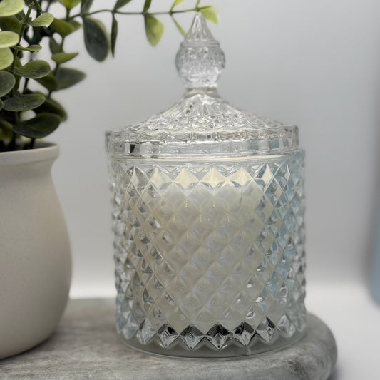Infinity Patterned Glass Candle Jar Medium
