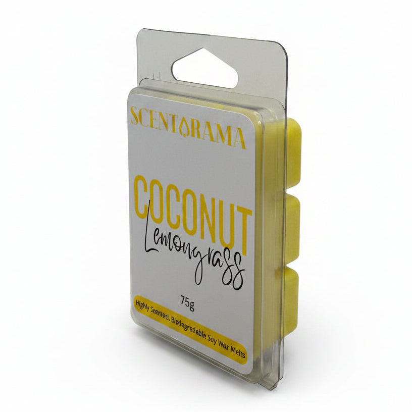 Coconut Lemongrass Soy Wax Melts by Scentarama Product Photo Left Side View on white background
