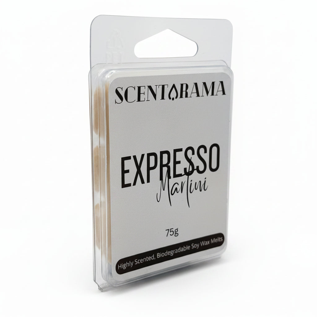 Expresso Martini Soy Wax Melts by Scentarama Clamshell Product Photo on white background