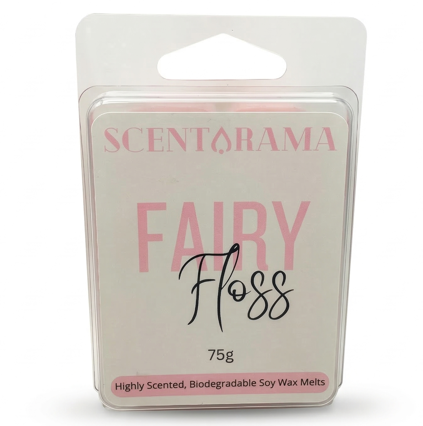 Scentarama wax melt package labeled 'Fairy Floss' on a white background