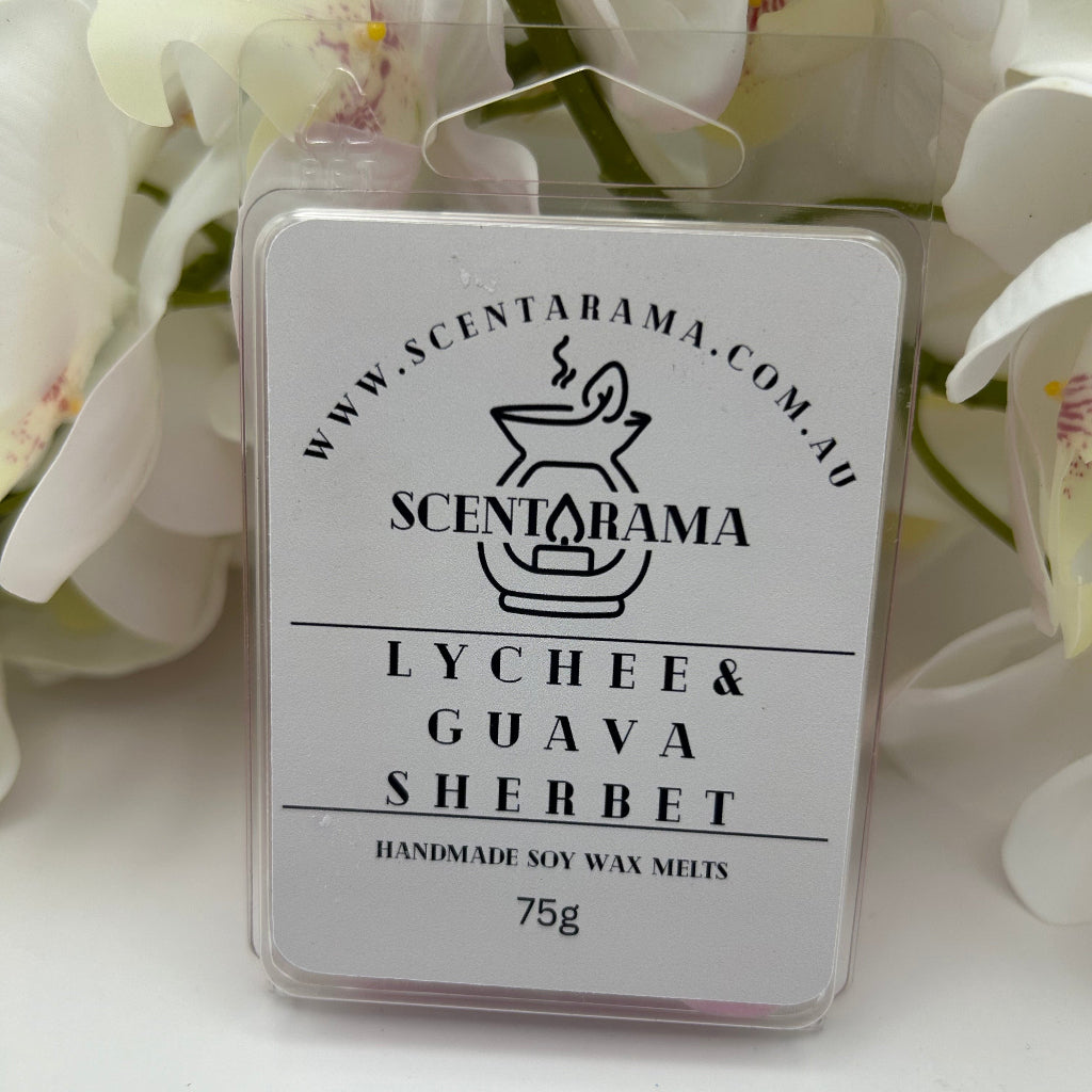 Lychee and Guava Soy Wax Melt Clamshell Product Photo