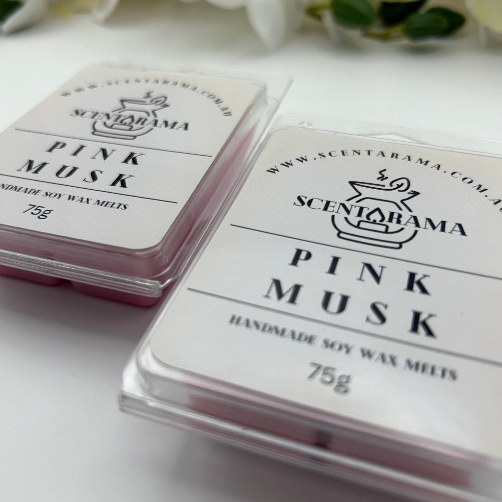 Pink Musk soy wax melt Clamshell Close up Product Photo