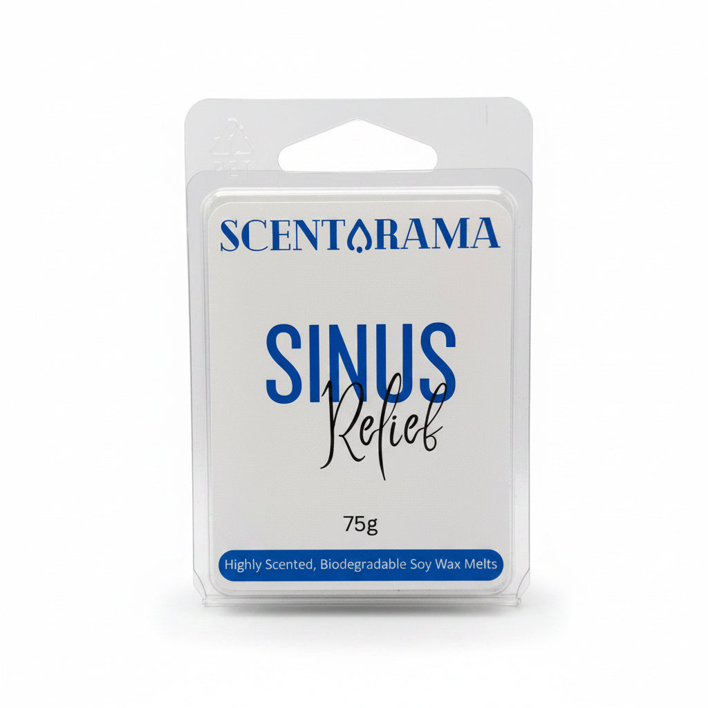 Scentarama Sinus Relief wax melt packaging on a white background