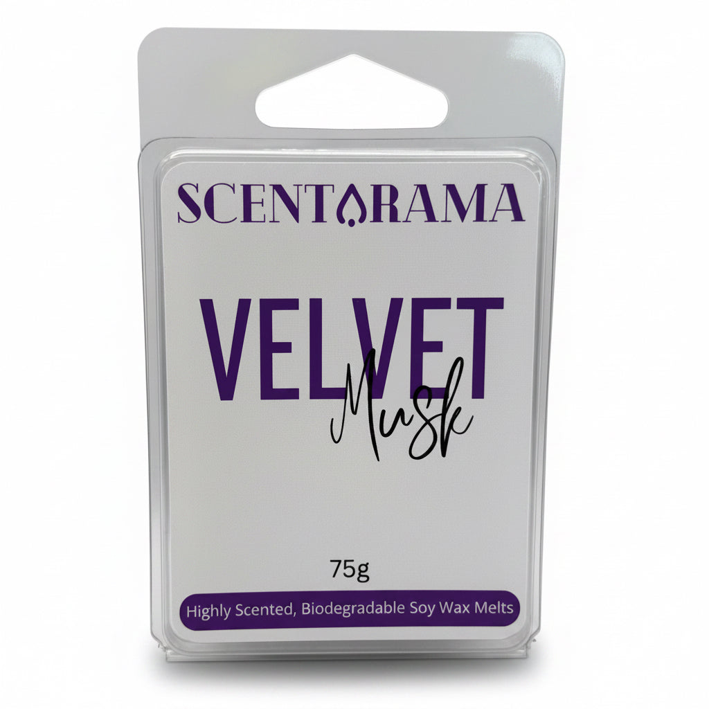 Scentarama Velvet wax melt packaging on a white background