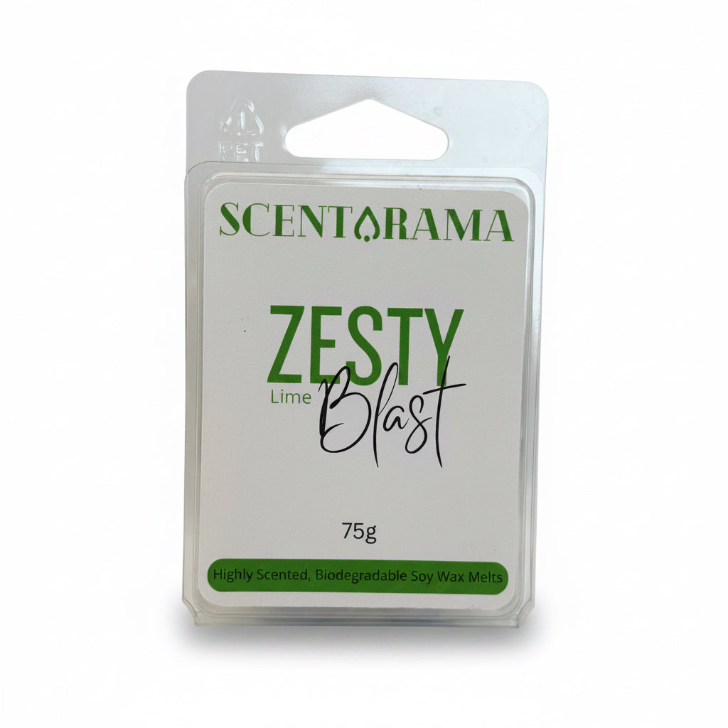 Scentarama Zesty Blast Wax Melts packaging on a white background